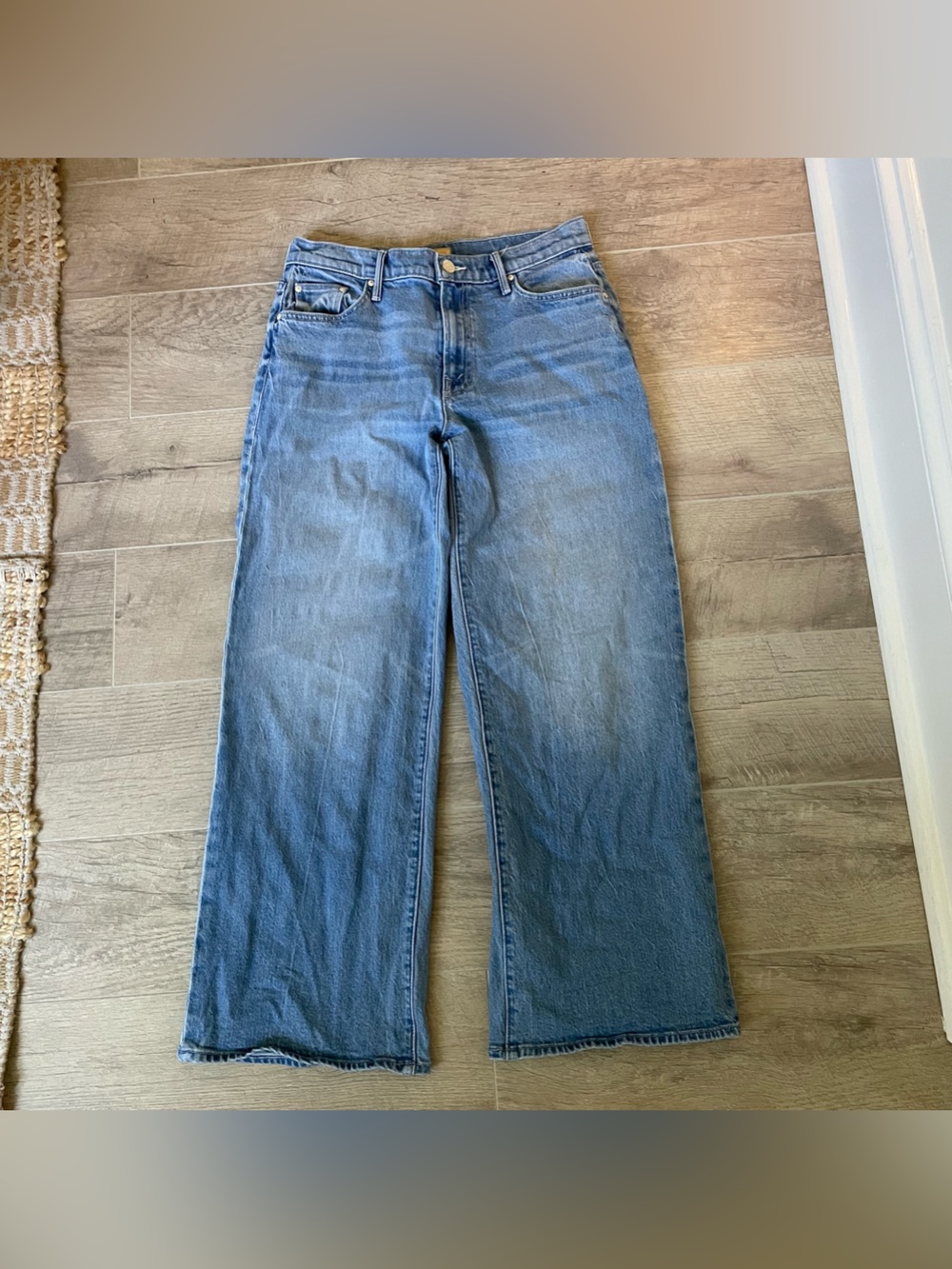 MOTHER The Maven Ankle Mid-Rise Straight Wide Leg Jeans $228 - Picture 3 of 8